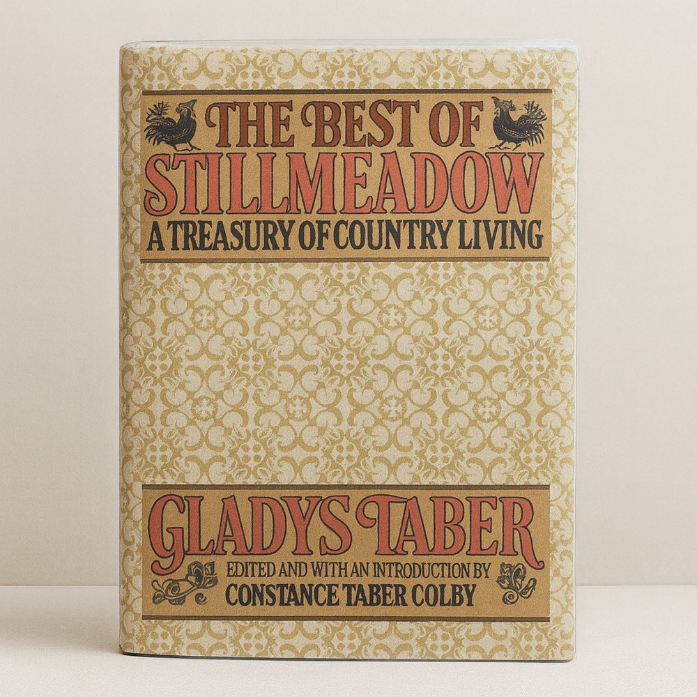 Gladys Taber Beige Pattern Mylar Dust‎ Jacket Stillmeadow Country Living Book HC